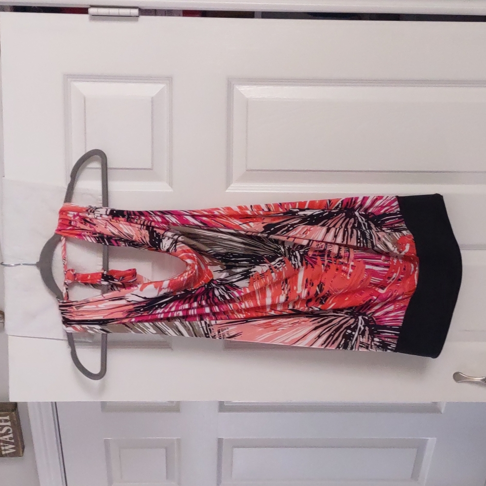 Abi Ferrin NWT coral and black halter top